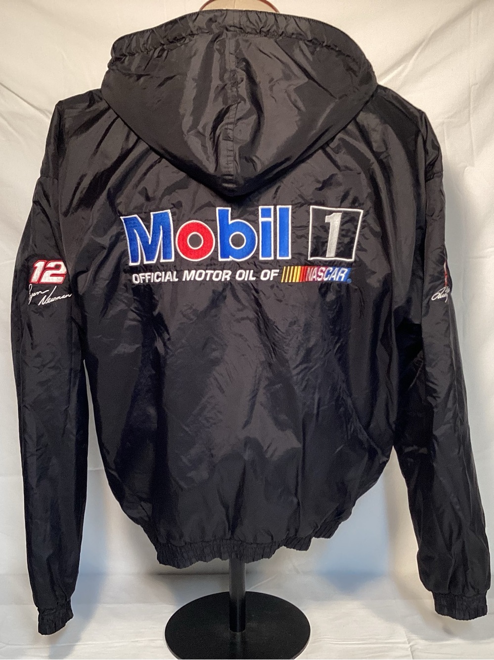 NASCAR Mobil 1 Racing Ryan Newman Rusty Wallace Hooded Jacket Men’s Size Large